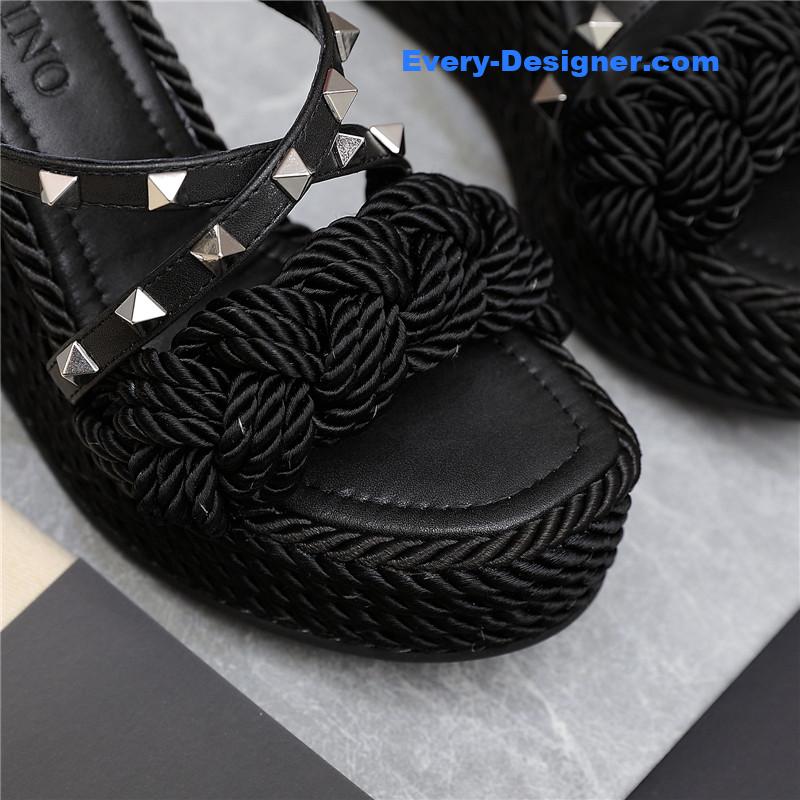 Va1e*ntin0 rope studded wedge sandals