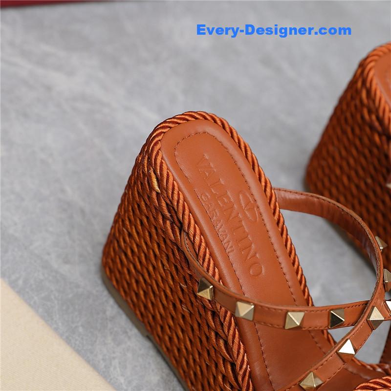 Va1e*ntin0 rope studded wedge sandals