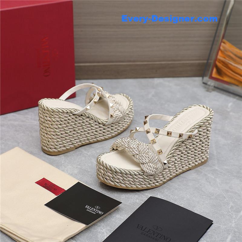 Va1e*ntin0 rope studded wedge sandals