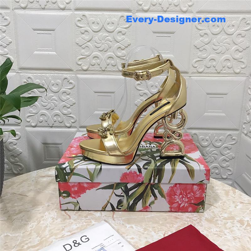 Dolce & Gabbana d&g platform DG big gold buckle heel sandals