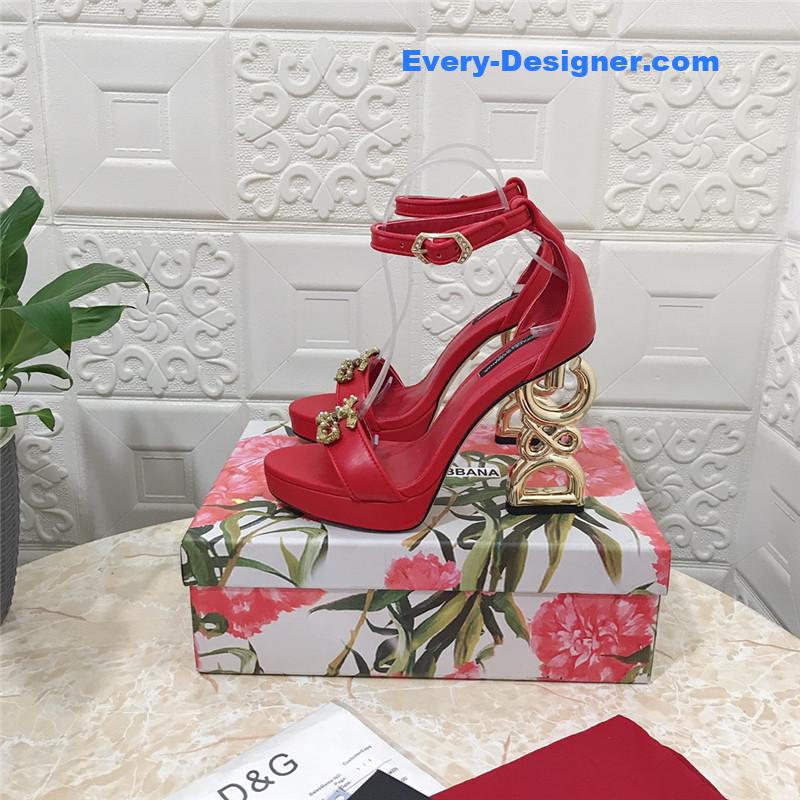 Dolce & Gabbana d&g platform DG big gold buckle heel sandals