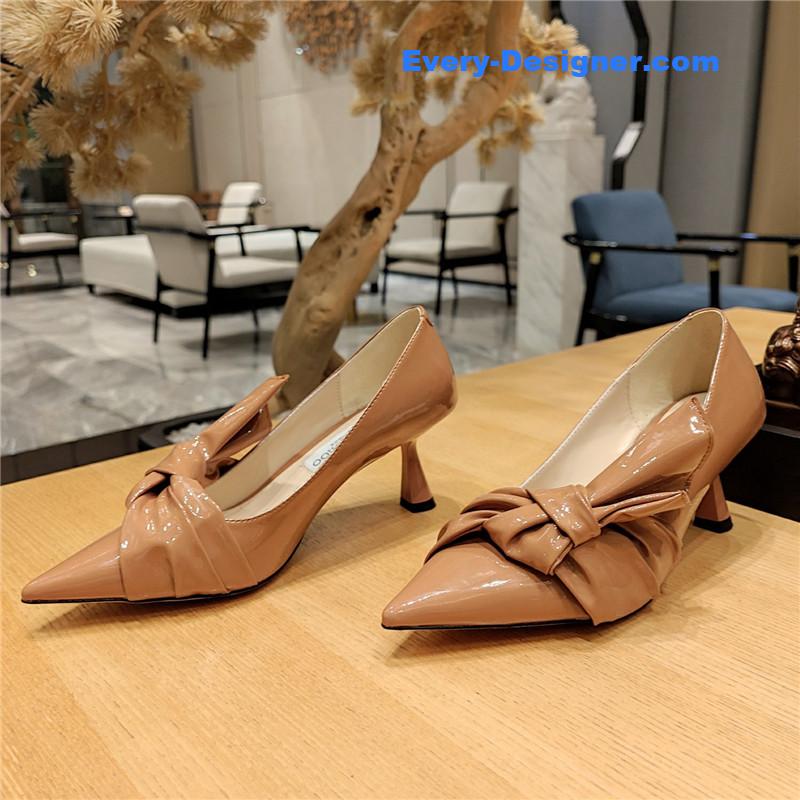 J1m*y Ch00 ruffled knot wrinkled sandals