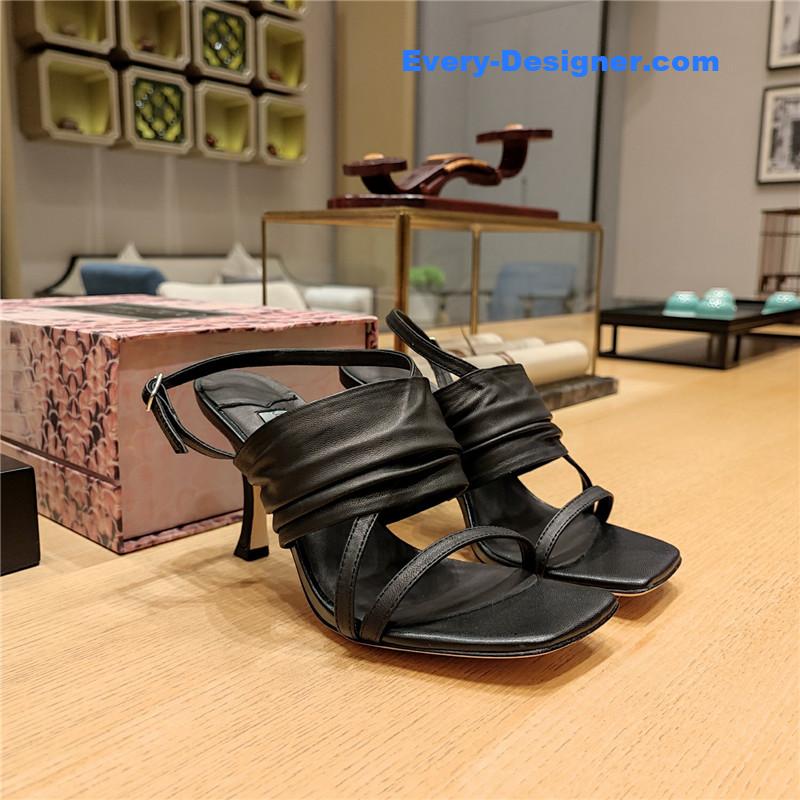J1m*y Ch00 high heel square toe sandals