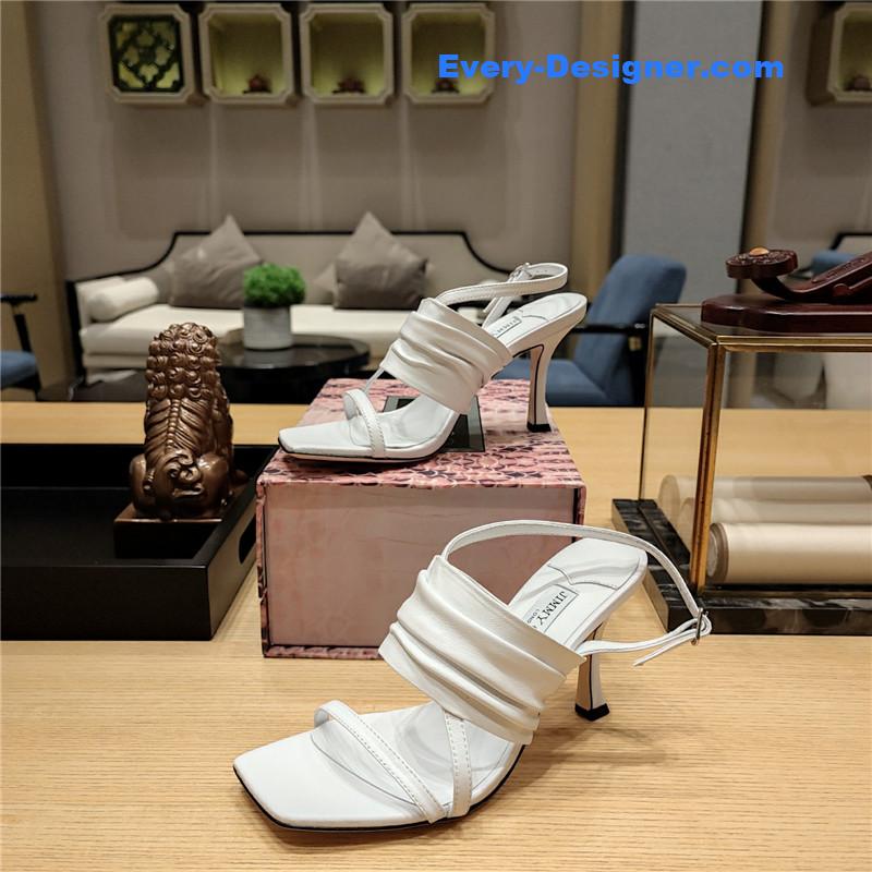 J1m*y Ch00 high heel square toe sandals