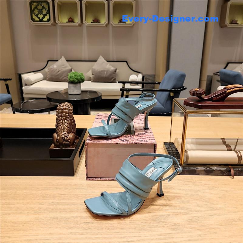 J1m*y Ch00 high heel square toe sandals