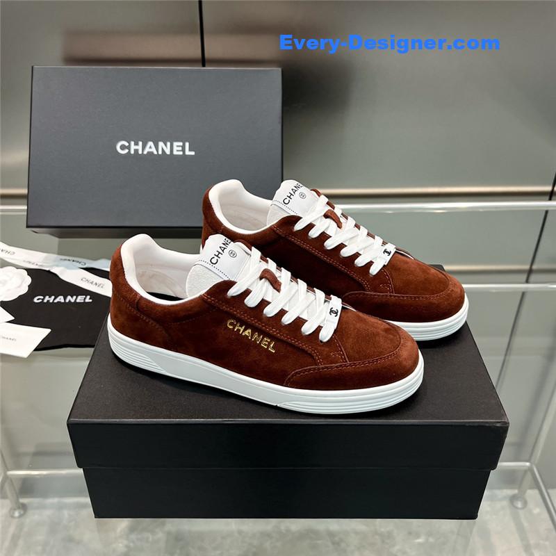 Ch**el new full leather panda color casual sneakers