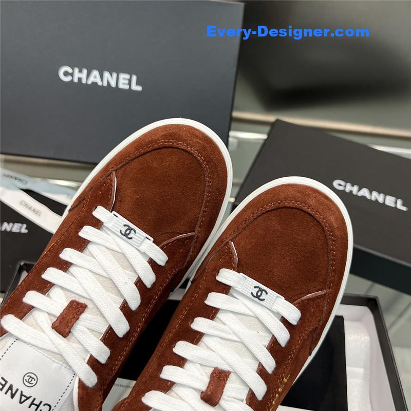Ch**el new full leather panda color casual sneakers