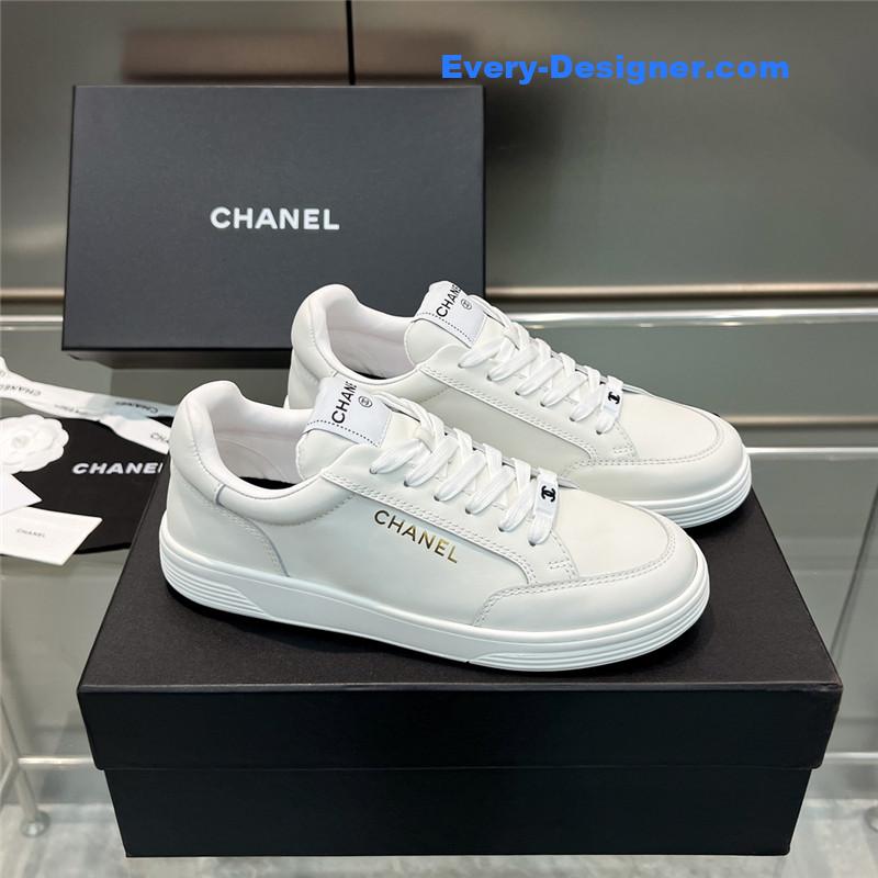 Ch**el new full leather panda color casual sneakers