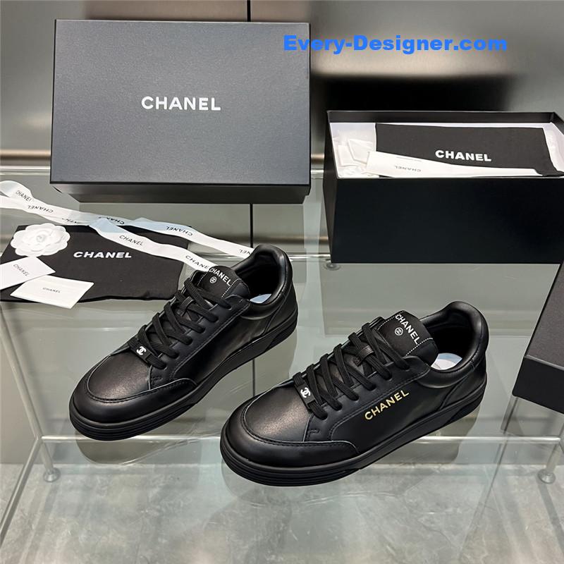 Ch**el new full leather panda color casual sneakers