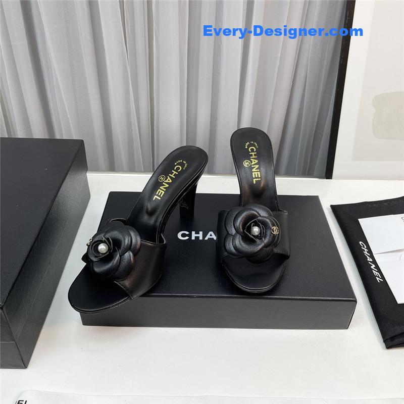 CC spring and summer new product camellia slippers