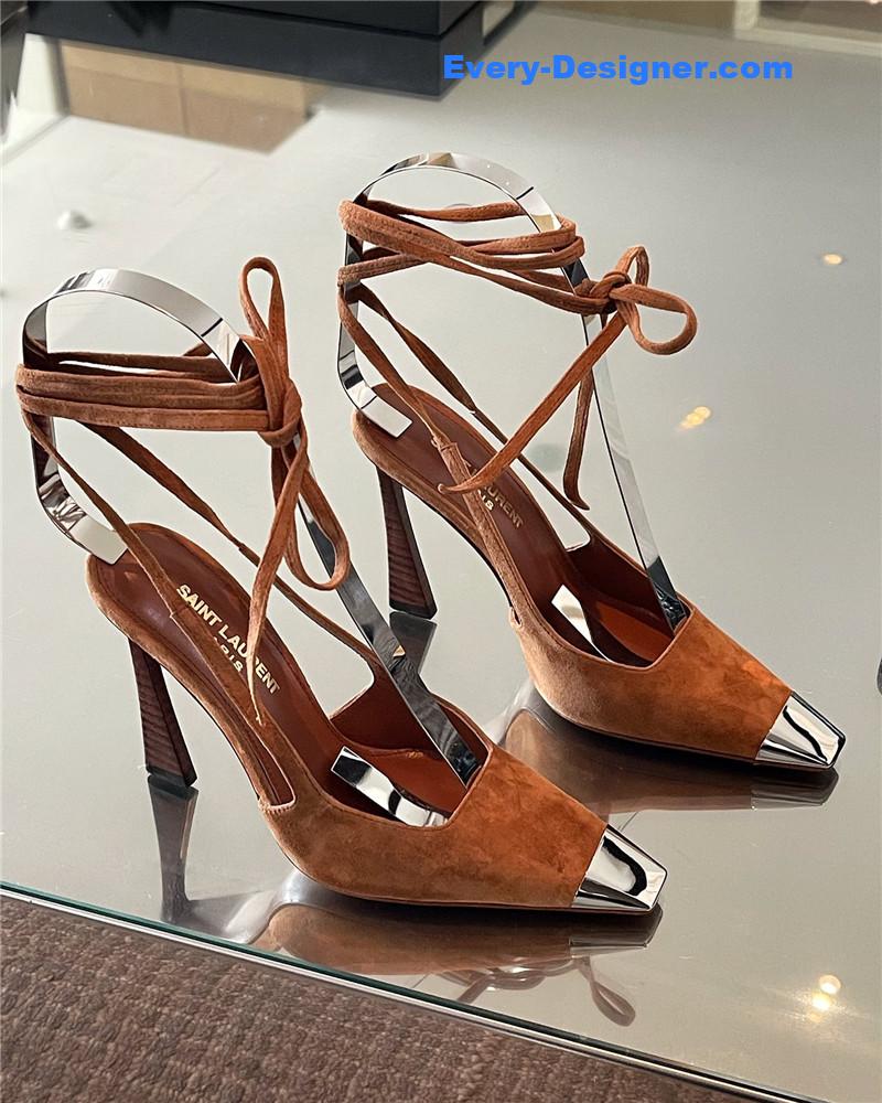 Y51 suede strap temperament high heels