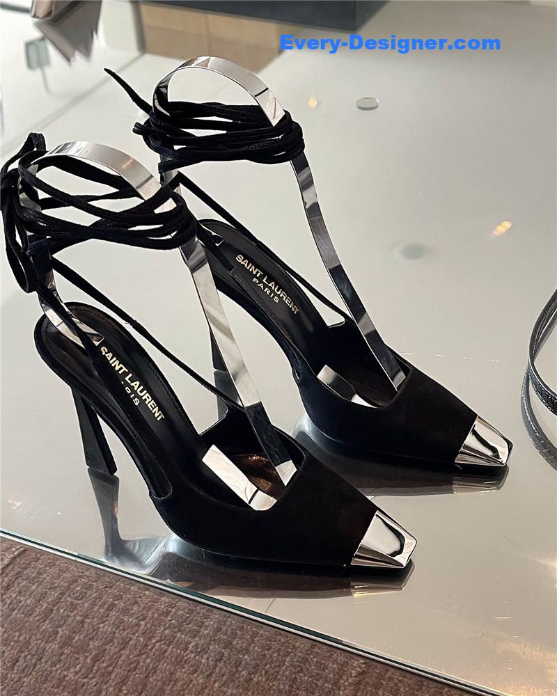 Y51 suede strap temperament high heels
