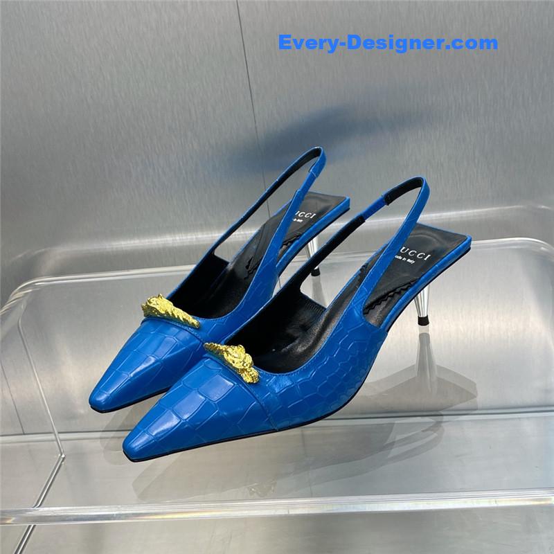 Gvc*1 mid heel candy color hardware buckle women’s shoes