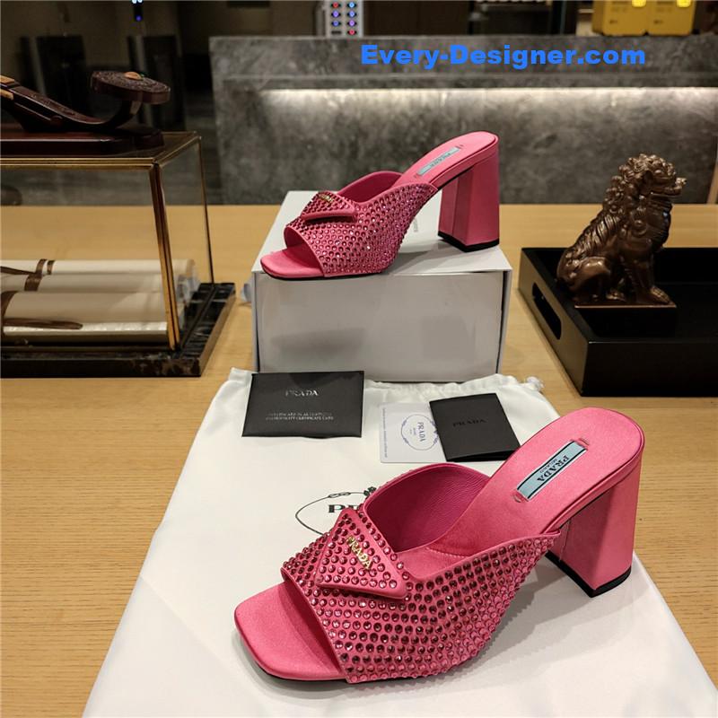 Pra*a block heel square toe sandals