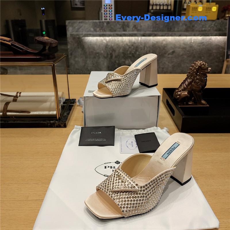 Pra*a block heel square toe sandals