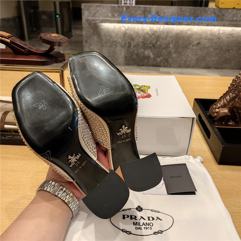 Pra*a block heel square toe sandals