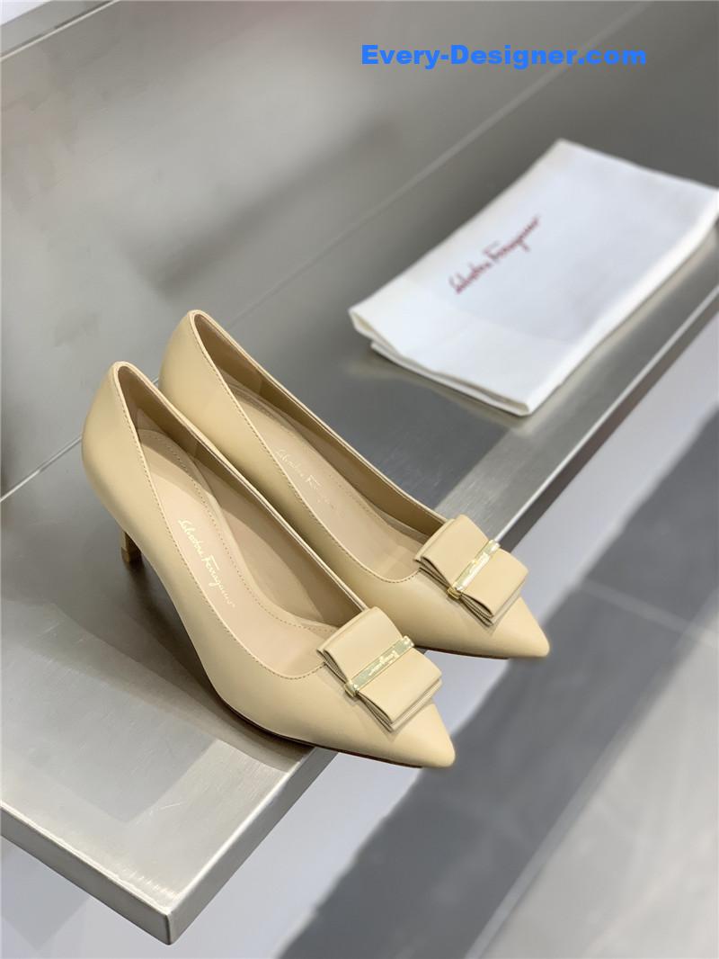 Salvatore Ferragamo double bow pointed pumps