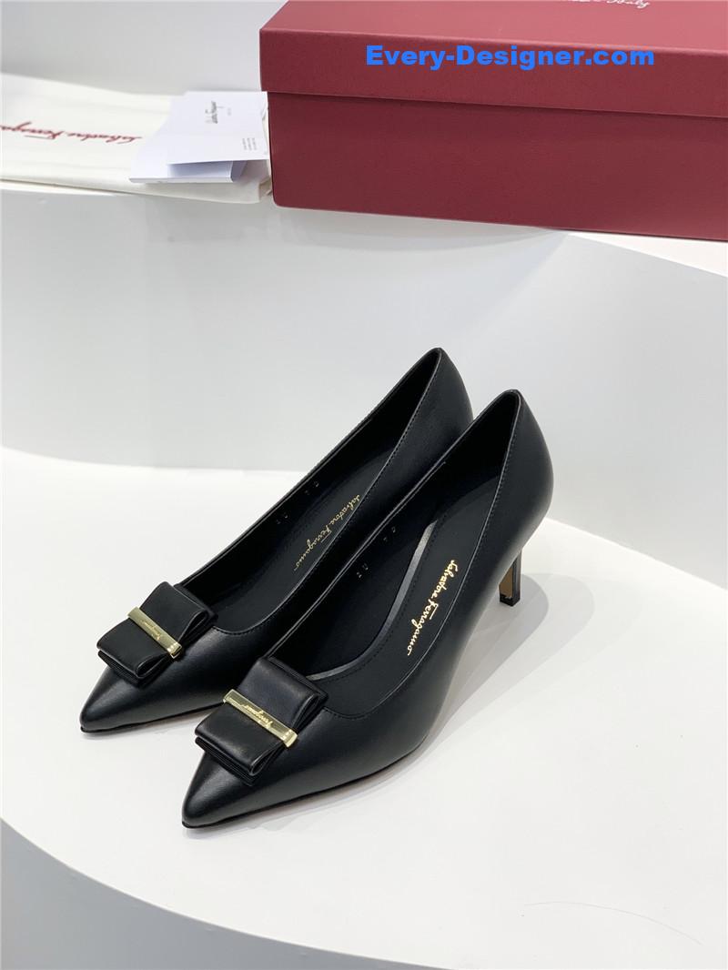 Salvatore Ferragamo double bow pointed pumps