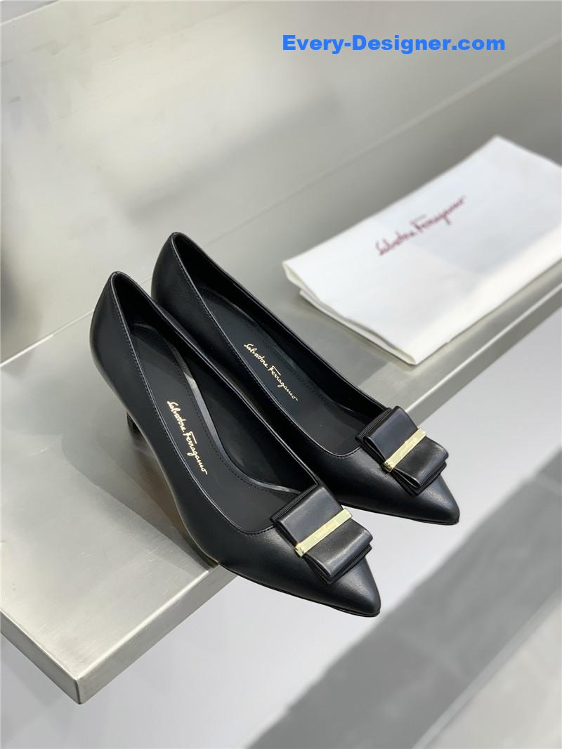 Salvatore Ferragamo double bow pointed pumps