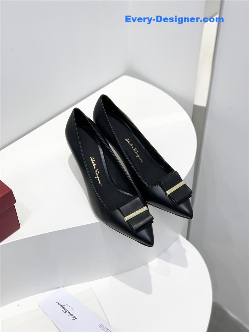 Salvatore Ferragamo double bow pointed pumps