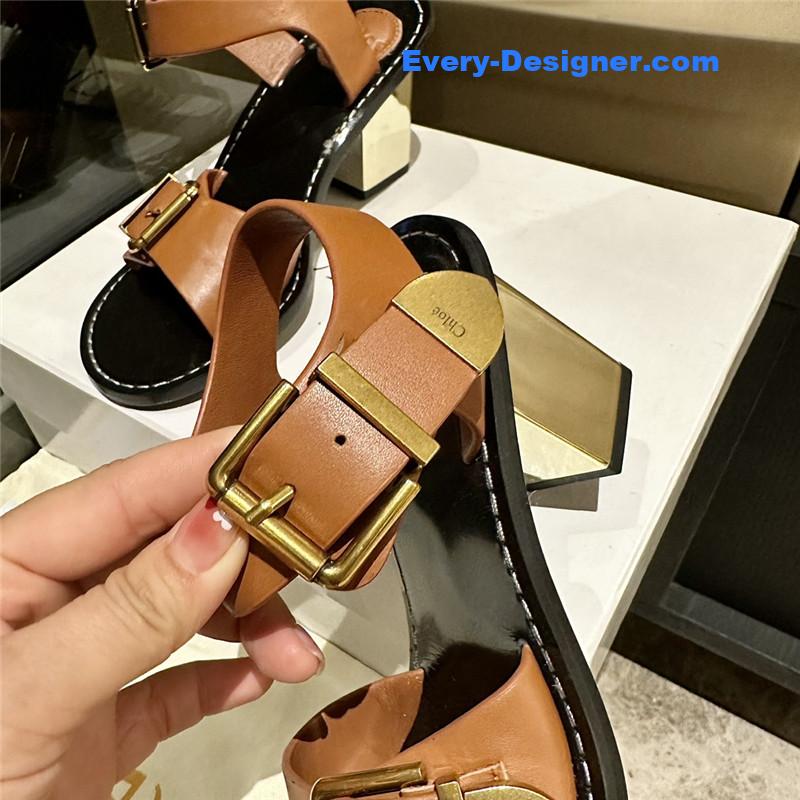 Chloe Plated Heel Sandals