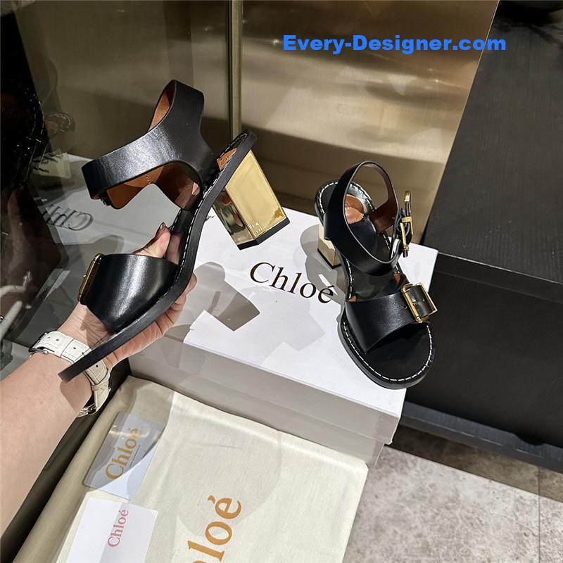 Chloe Plated Heel Sandals