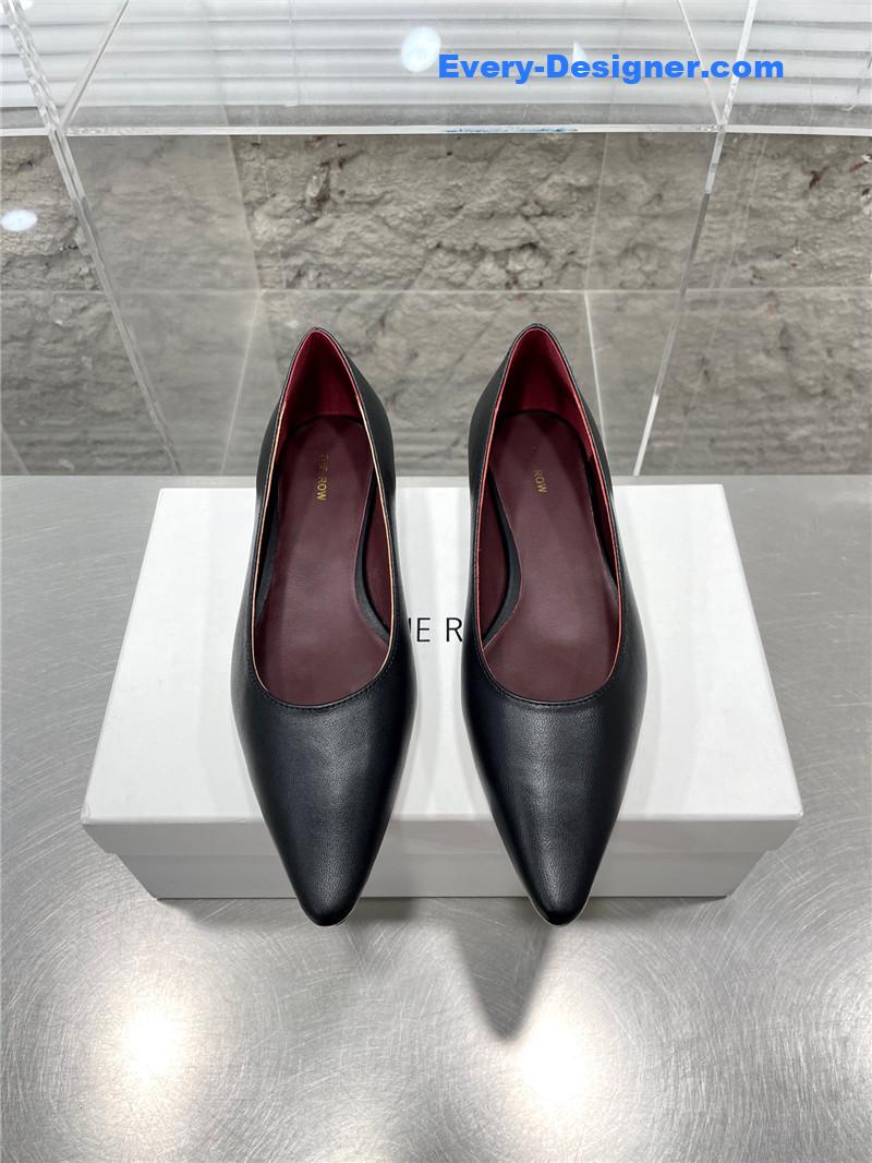 The R0w new french pointed toe chunky low-heeled shoes