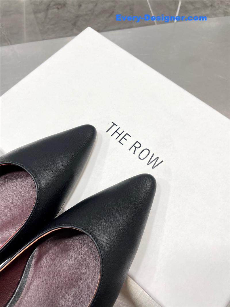 The R0w new french pointed toe chunky low-heeled shoes