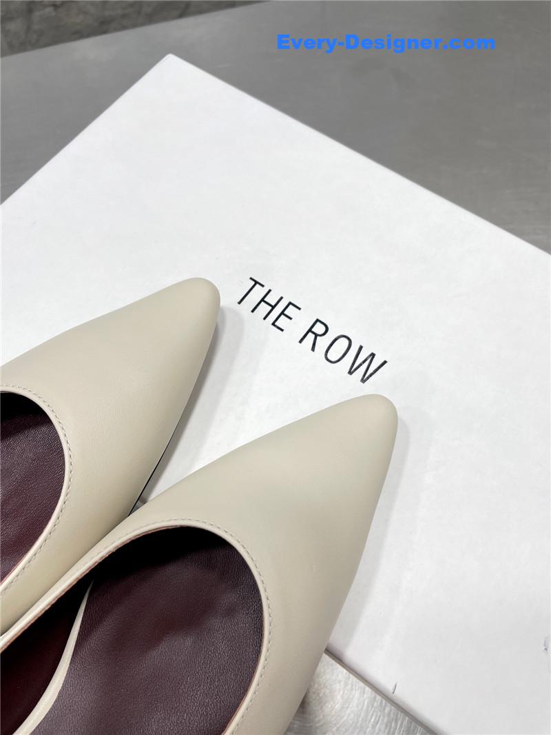 The R0w new french pointed toe chunky low-heeled shoes