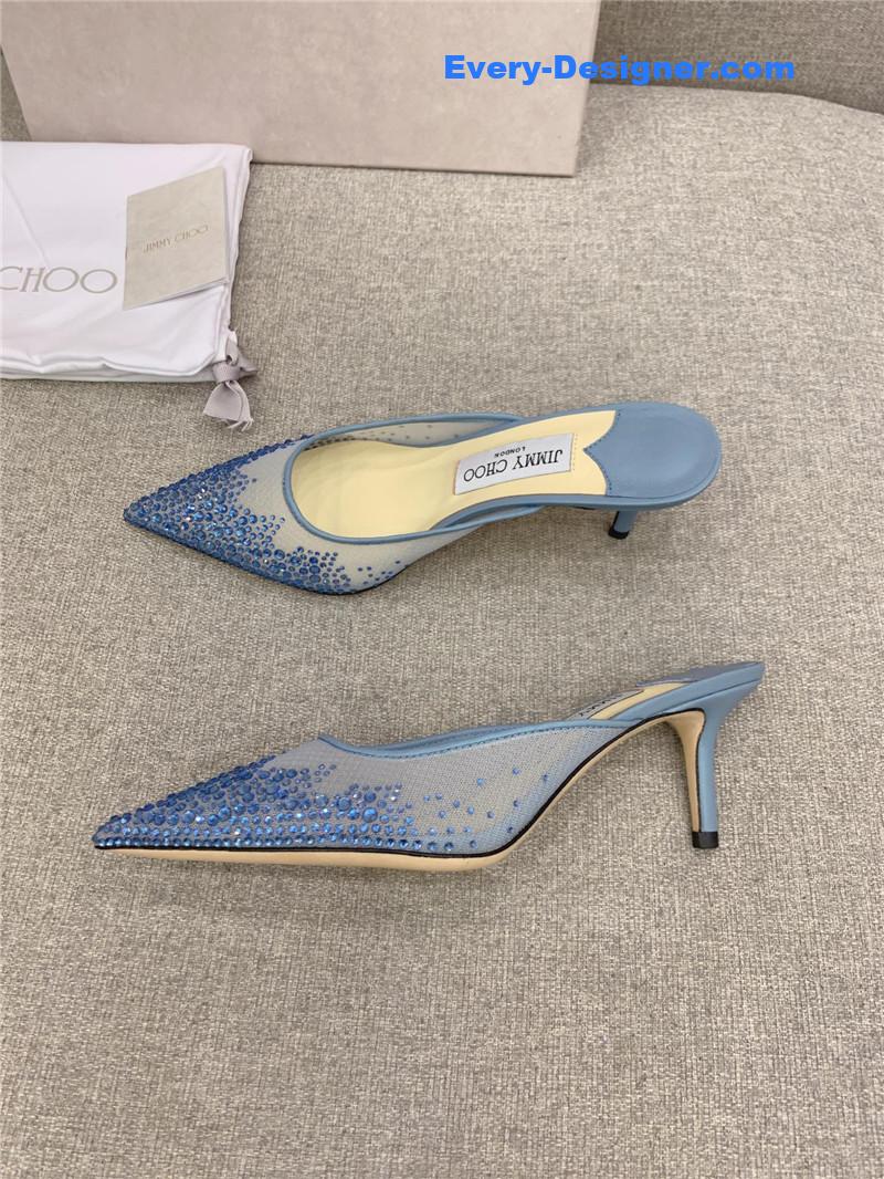 J1m*y Ch00 new rhinestone mesh fairy shoes wedding shoes