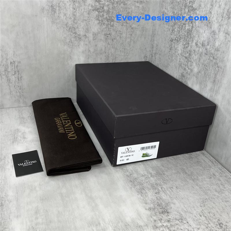 Va1e*ntin0 high satin canvas loafers
