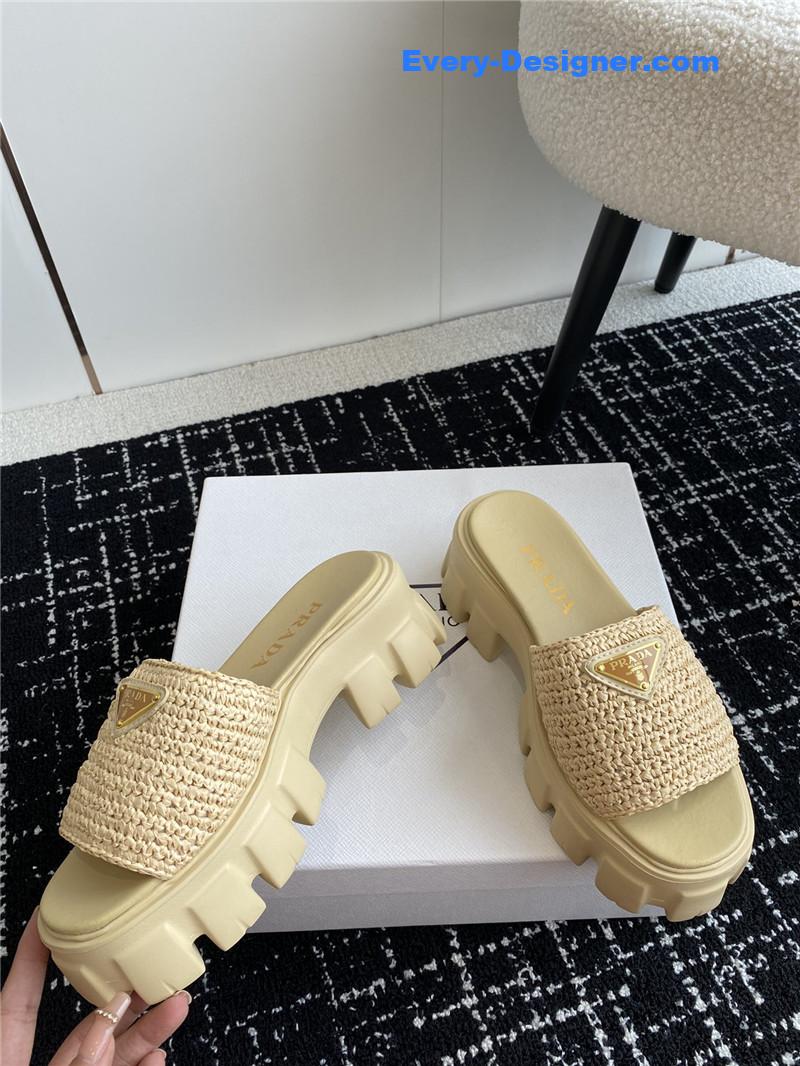 Pra*a gear platform woven slippers