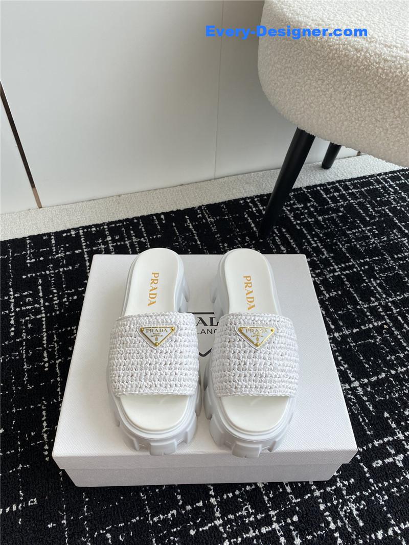 Pra*a gear platform woven slippers