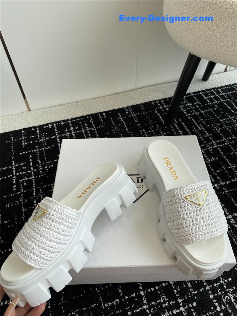 Pra*a gear platform woven slippers
