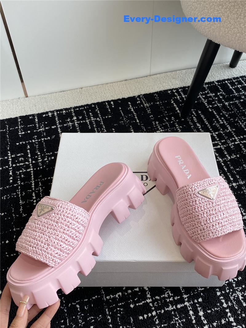 Pra*a gear platform woven slippers