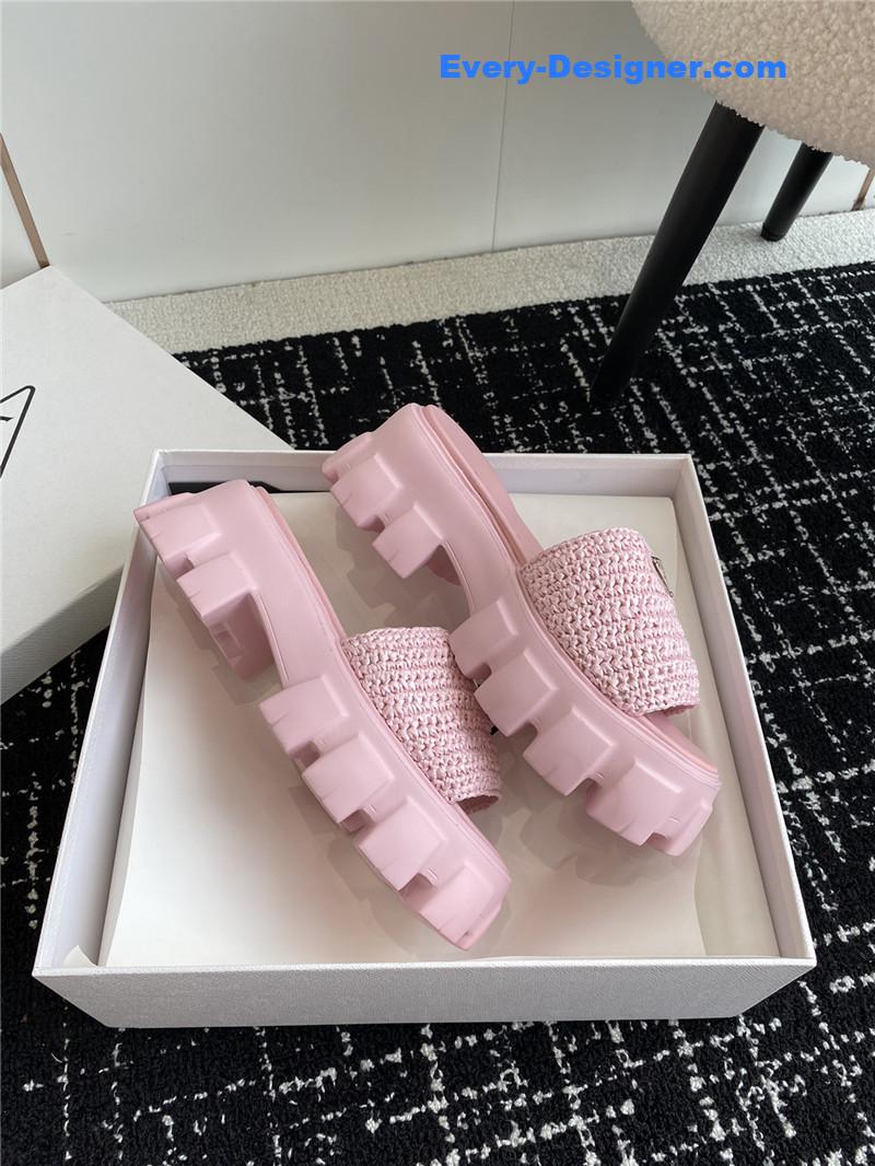 Pra*a gear platform woven slippers