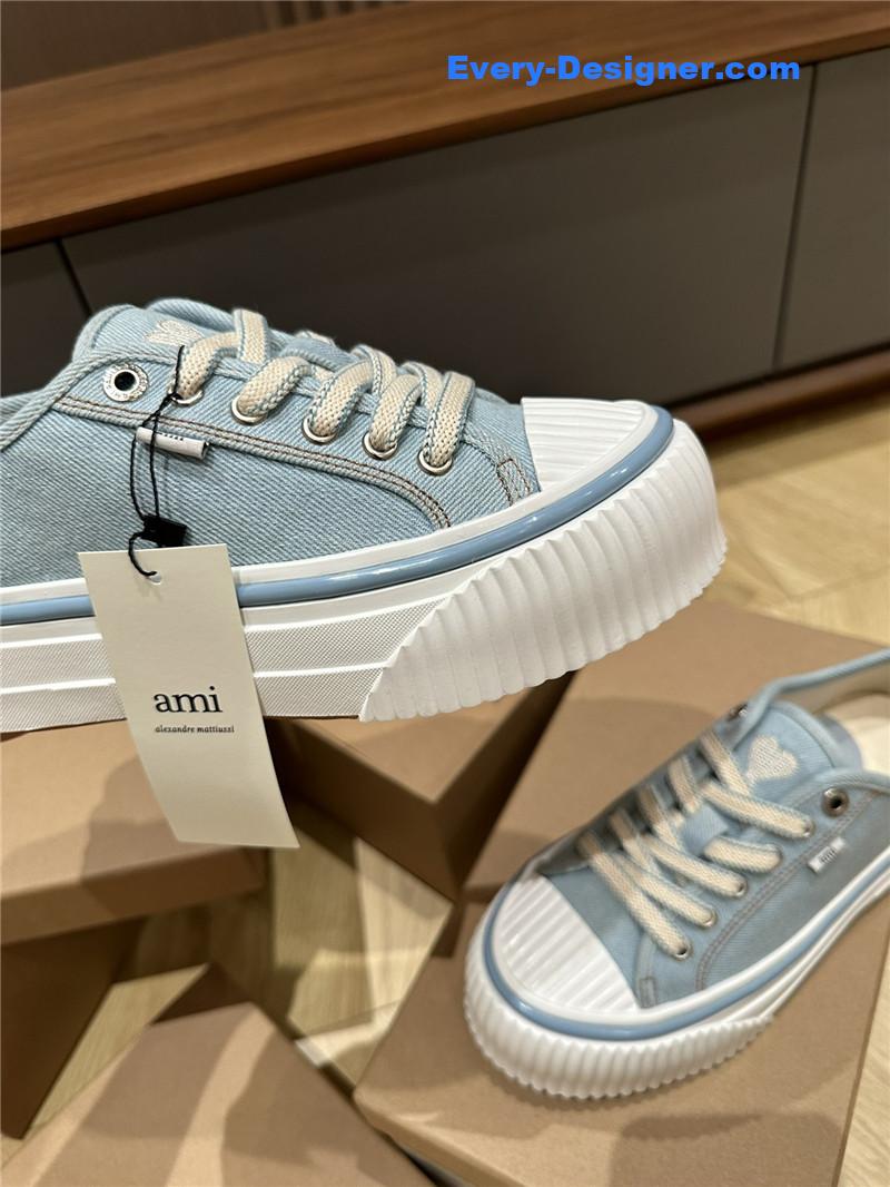 Amina Muaddi Denim Loafers