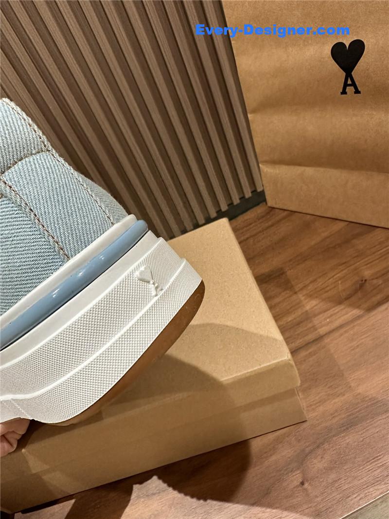 Amina Muaddi Denim Loafers