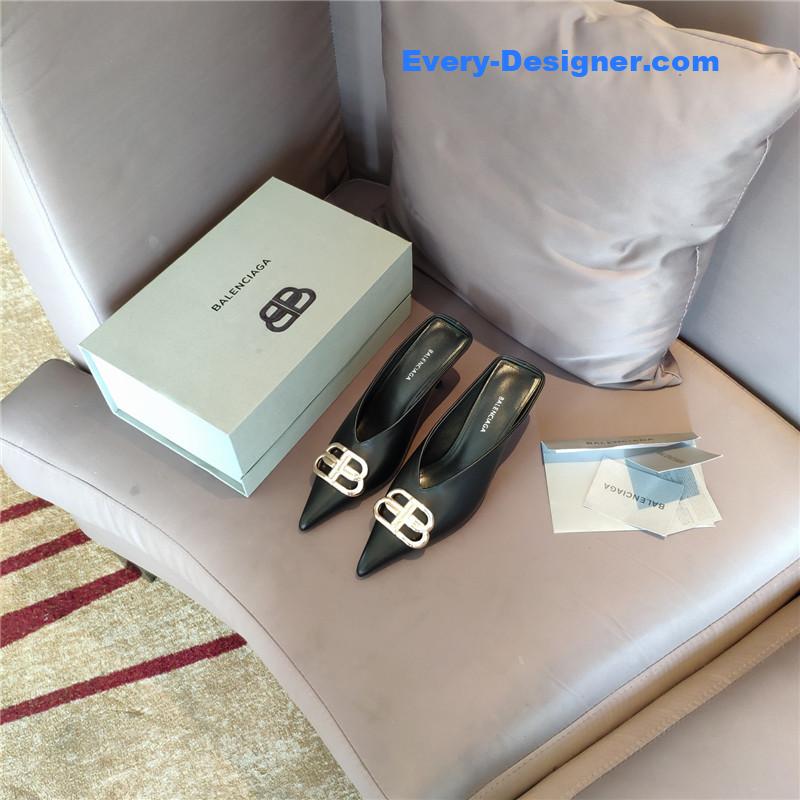 Ba1en*iaga new double b buckle muller slippers