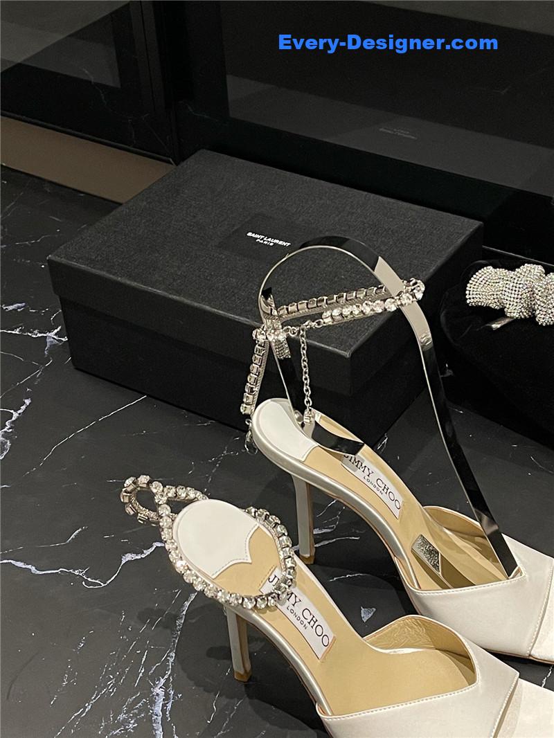 J1m*y Ch00 new ice fish mouth high-heeled sandals