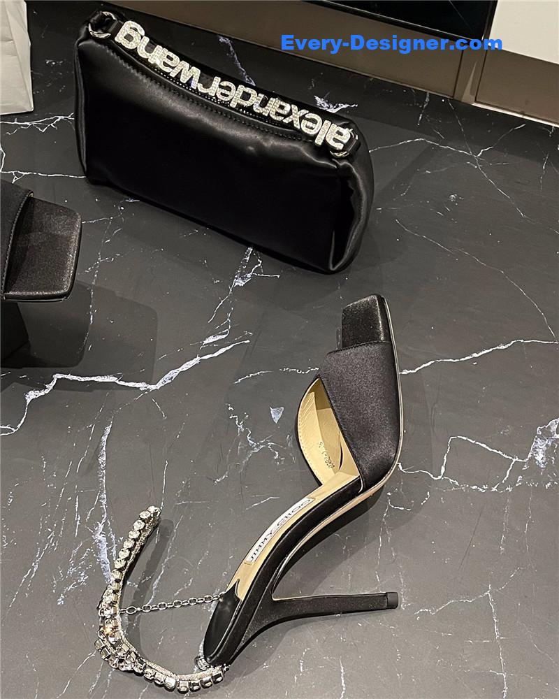 J1m*y Ch00 new ice fish mouth high-heeled sandals