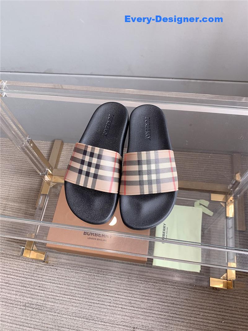 Bv*b*rry classic plaid slides