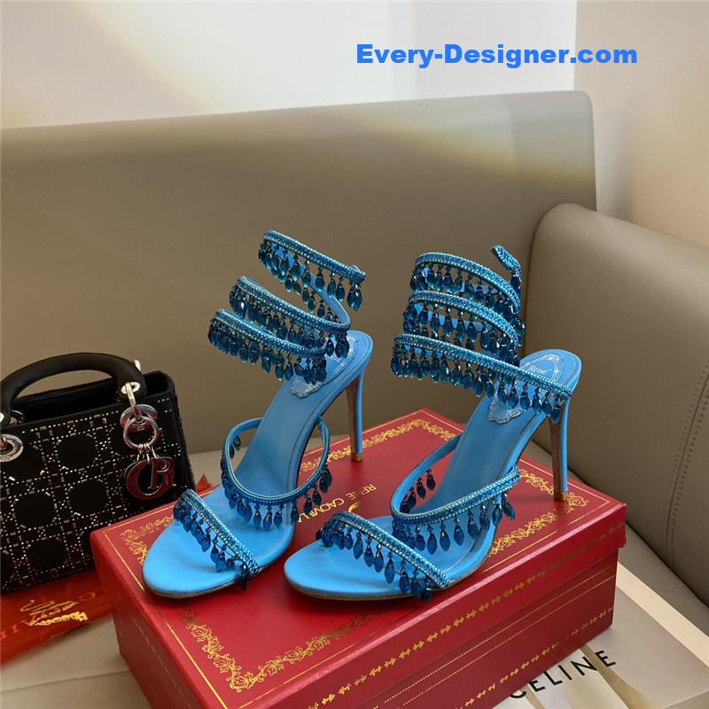 Rene Caovilla Classic Snake Wrap Sandals