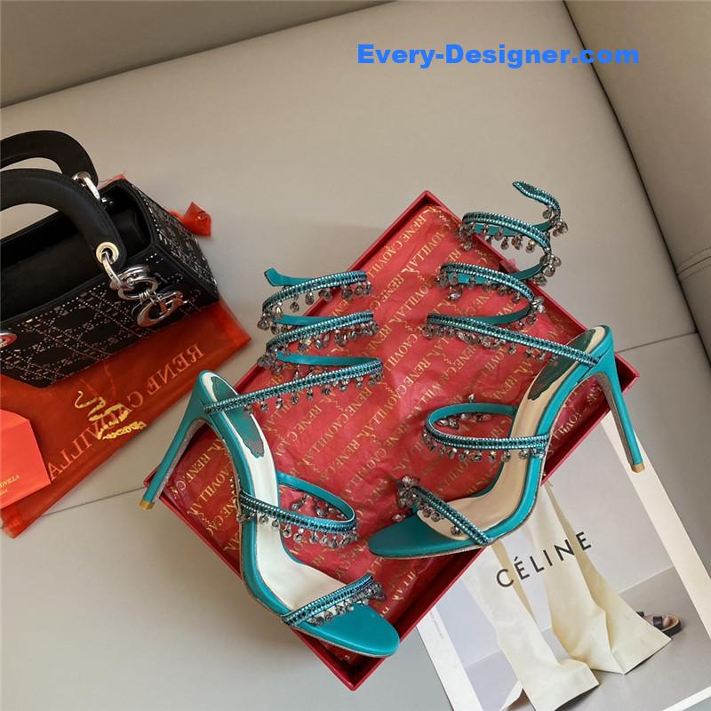 Rene Caovilla Classic Snake Wrap Sandals