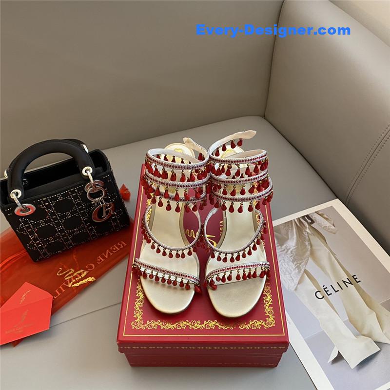 Rene Caovilla Classic Snake Wrap Sandals