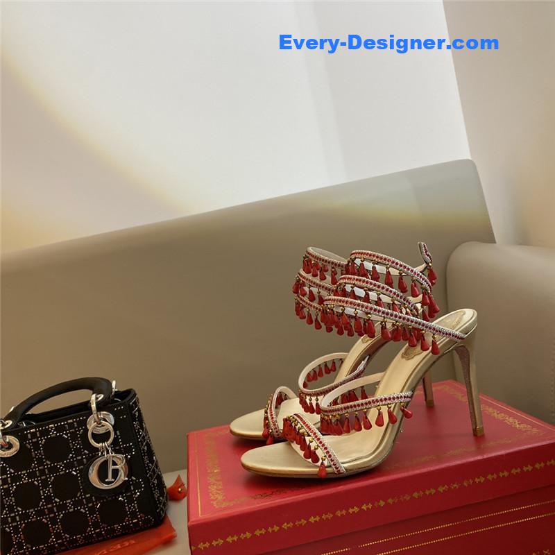 Rene Caovilla Classic Snake Wrap Sandals