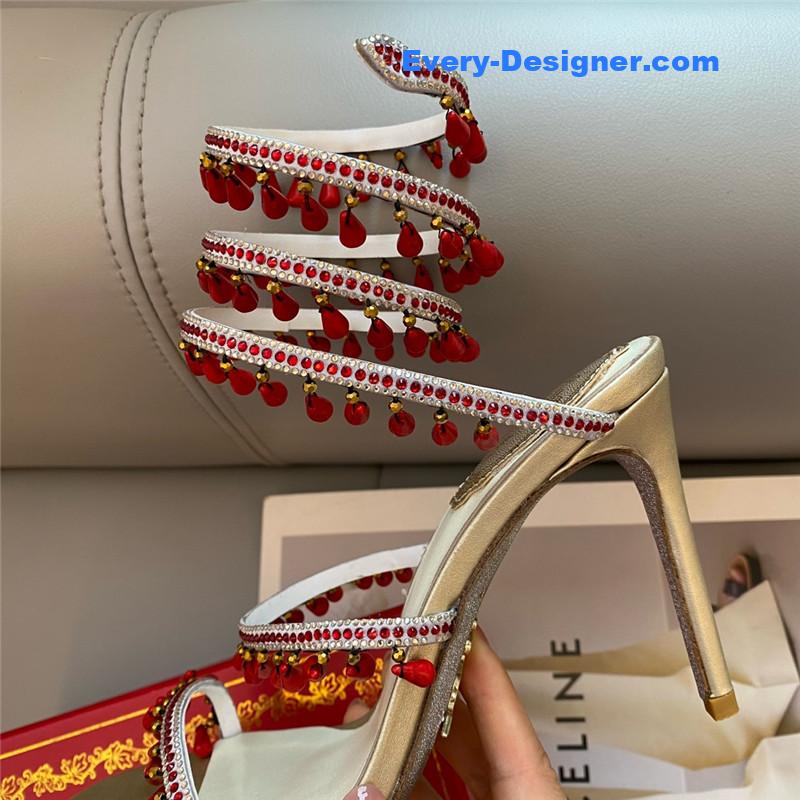 Rene Caovilla Classic Snake Wrap Sandals
