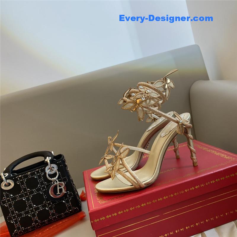 Rene Caovilla latest butterfly strap high-heeled sandals