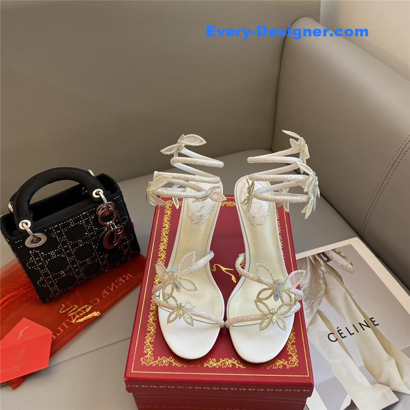 Rene Caovilla latest butterfly strap high-heeled sandals