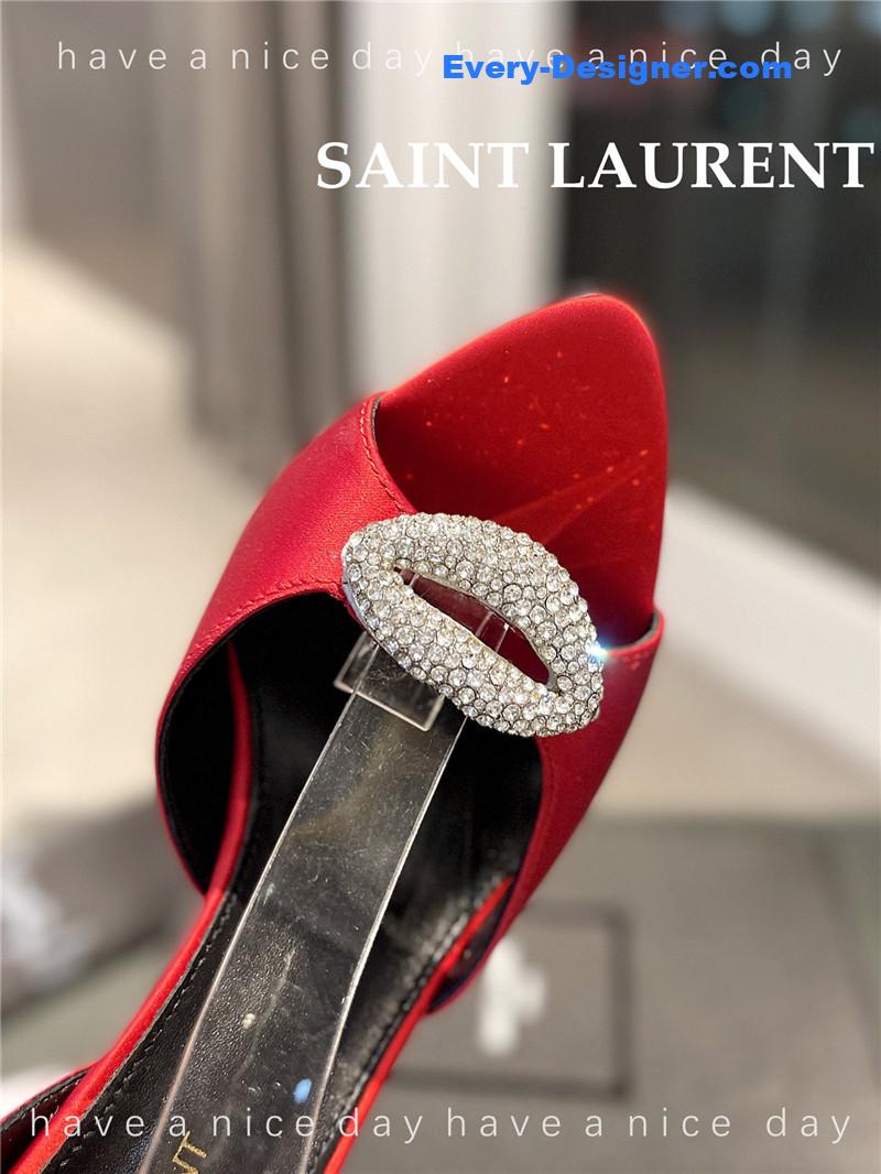 Y51 pointed crepe satin slingback pumps